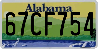 AL license plate 67CF754