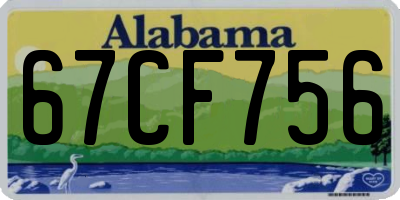 AL license plate 67CF756