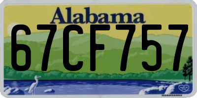 AL license plate 67CF757