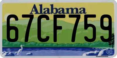 AL license plate 67CF759