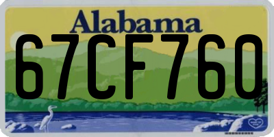 AL license plate 67CF760