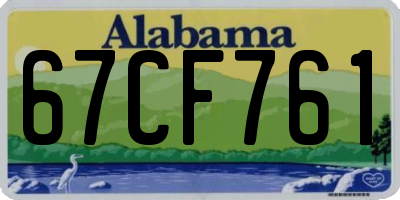 AL license plate 67CF761