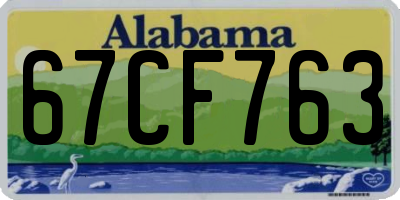 AL license plate 67CF763