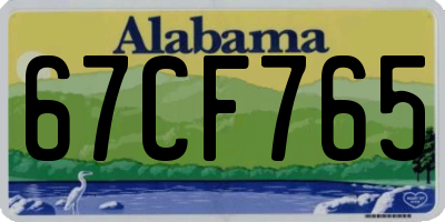 AL license plate 67CF765