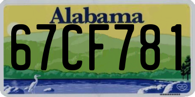AL license plate 67CF781