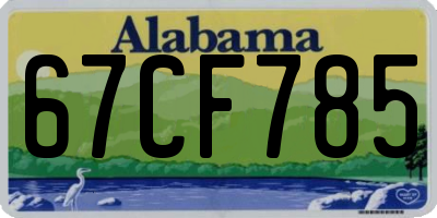 AL license plate 67CF785
