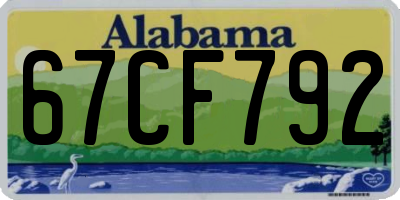 AL license plate 67CF792
