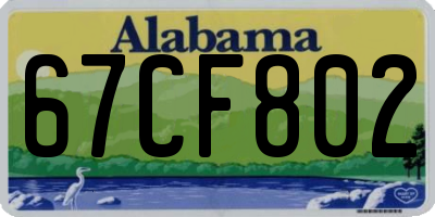 AL license plate 67CF802