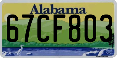 AL license plate 67CF803