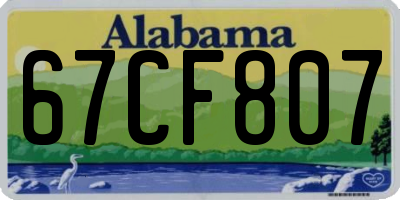 AL license plate 67CF807