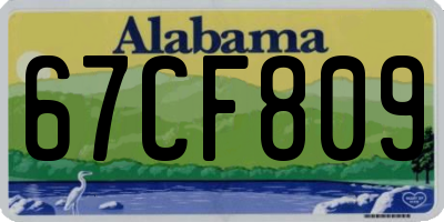 AL license plate 67CF809