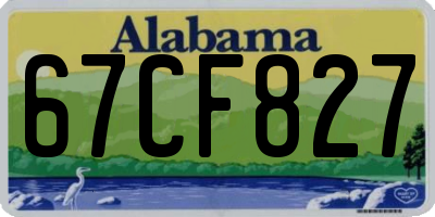 AL license plate 67CF827