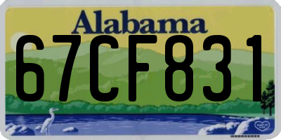 AL license plate 67CF831