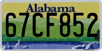 AL license plate 67CF852