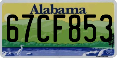 AL license plate 67CF853