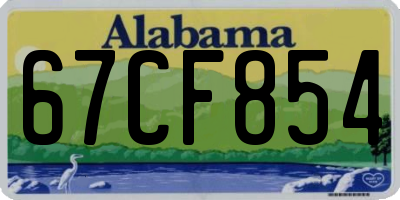 AL license plate 67CF854