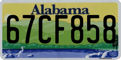 AL license plate 67CF858