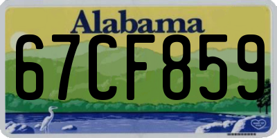 AL license plate 67CF859