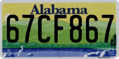 AL license plate 67CF867