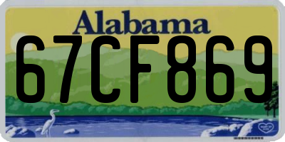 AL license plate 67CF869
