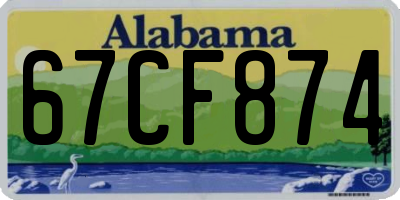 AL license plate 67CF874