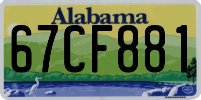 AL license plate 67CF881