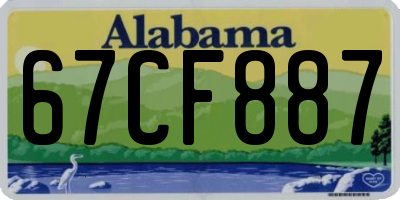 AL license plate 67CF887