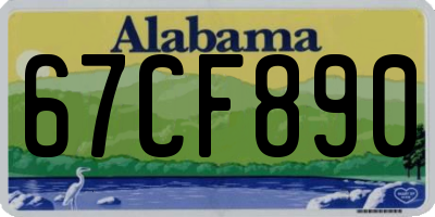AL license plate 67CF890