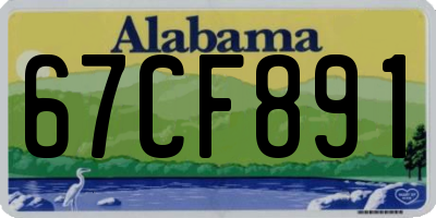 AL license plate 67CF891