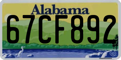 AL license plate 67CF892