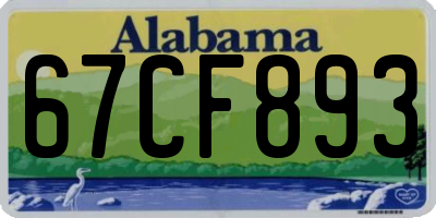 AL license plate 67CF893