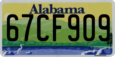 AL license plate 67CF909