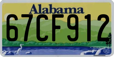 AL license plate 67CF912