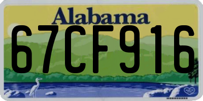 AL license plate 67CF916