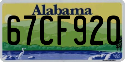 AL license plate 67CF920