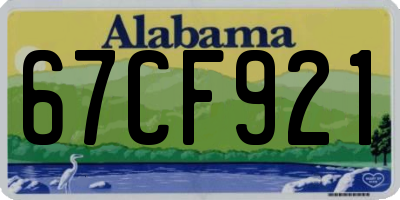AL license plate 67CF921