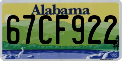 AL license plate 67CF922