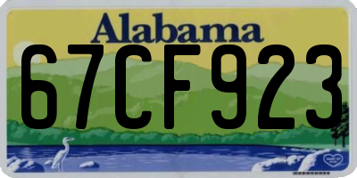 AL license plate 67CF923
