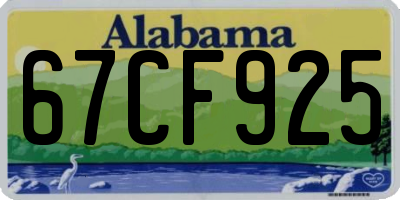 AL license plate 67CF925