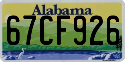 AL license plate 67CF926