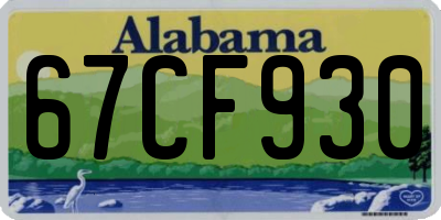 AL license plate 67CF930