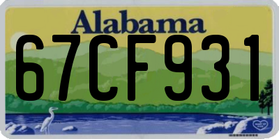 AL license plate 67CF931