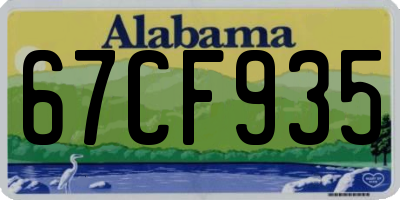 AL license plate 67CF935