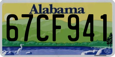 AL license plate 67CF941