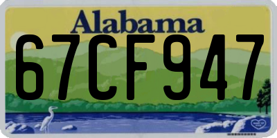 AL license plate 67CF947