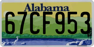 AL license plate 67CF953
