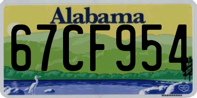 AL license plate 67CF954