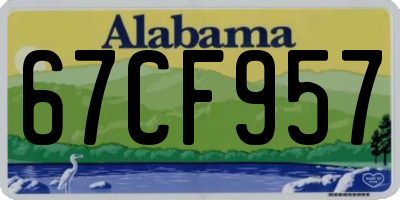 AL license plate 67CF957