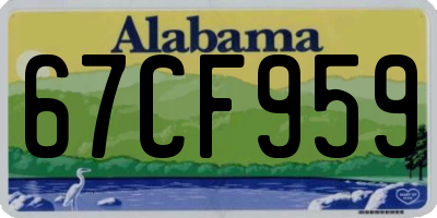 AL license plate 67CF959