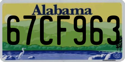 AL license plate 67CF963